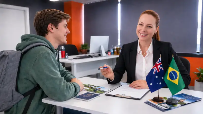 Estudantes internacionais felizes em Sydney